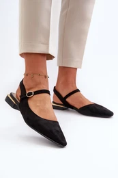 Women's ballet flats with low heel and open back