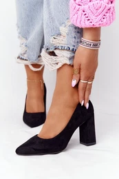 Suede Pumps On A Block Heel