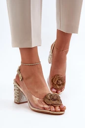 Prhledn sandly na podpatku s ozdobami S.Barski