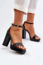 PH2 Black Trewenna High Heel Sandals