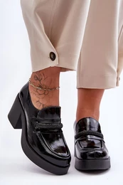 LEMAR Leather Half-Boots On A Heel With Decoration Black Gelanor