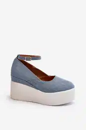 PS1 Dmsk dnov espadrilky na podpatku modr Malla
