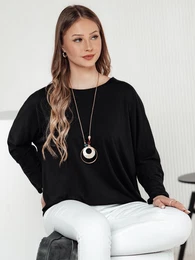 Bluzka damska LOOSEFEMME oversize z wisiorkiem z czarna