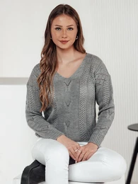 Sweter damski LACEONIA jasnoszary