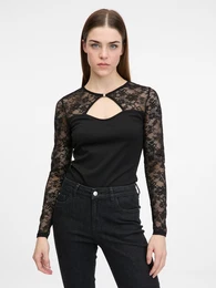 Black women's bodysuit with long sleeves - Women's