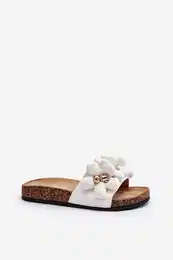 PS1 Women's White Sandals with Decorations Bunlia