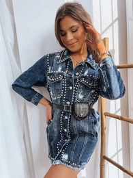 Sukienka jeansowa KALUS niebieska