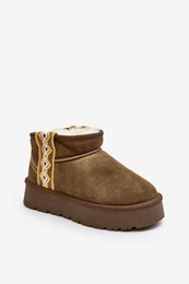 FS1 Leather Suede Snow Boots Women Green Vebissat