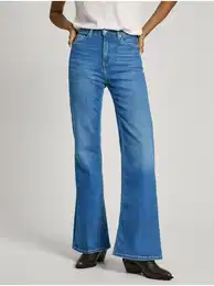 Blue women's flared fit jeans - Women