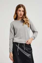 Women's sweater decorated with metallic thread - gray
