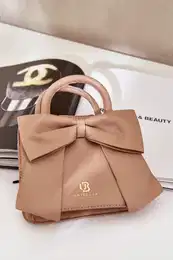 marka niezdefiniowana Small Bag With Bow Dark Beige Nesehe