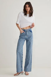 Blue Stone High Waist Wide Leg Jeans