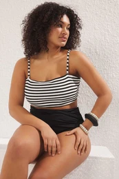 Curve Multicolored Striped Rope Strap Staplez Plus Size Bikini Top