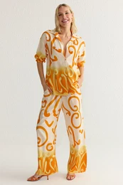 Orange Woven Bottom-Top Set