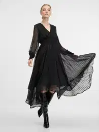 Black women's midi dress - Women's