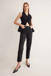 Black High Waist Mom Jeans