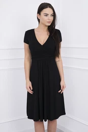 Dress cut under the bust, long sleeve, short sleeve black