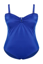 Curve Saks U Accessory Detail Strapless Plus Size Swimsuit