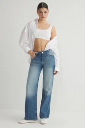 Blue More Sustainable Low Waist Wide Leg Jeans