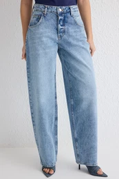 Blue More Sustainable Normal Waist Skater Jeans