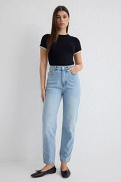 Light Blue High Waist Mom Jeans