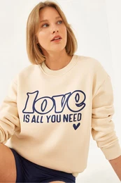 Women's Loose Cut Round Neck Sweatshirt MBHS022