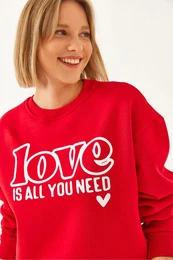 Women's Loose Cut Round Neck Sweatshirt MBHS022