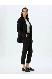 Slim Fit Standard Waist Pocket Fabric Trousers