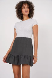 1884 Knitted Mini Skirt - Anthracite