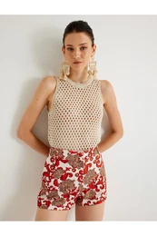 X Melis Aazat - Openwork Crochet Top Sleeveless Crew Neck
