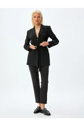 Cigarette Trousers Short Leg Pocket Standard Waist