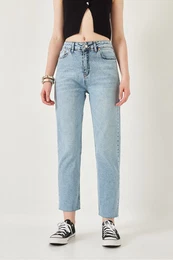 Women's Laser Cut Mom Pants 5123