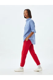 Raised Jogger Sweatpants with Tie Waist and Pockets