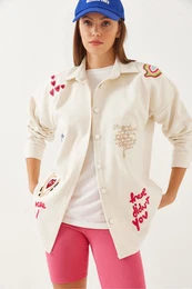 Women's Embroidered Detail Cashmere Shirt