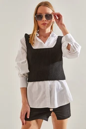 Women's Strapless Knitwear Blouse