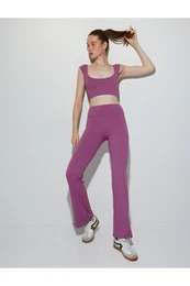 Spanish Leg Leggings Trousers Soft Touch Sports High Waist Interlock