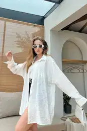 Women's Stone Embroidered Linen Ayrobin Shirt