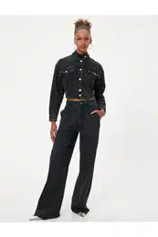 Wide Leg Jeans Buttoned Standard Waist Cotton - Bianca Jeans