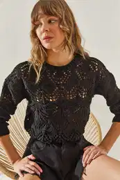 Women's Openwork Knitwear Blouse