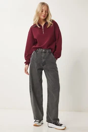 Happiness stanbul Women's Anthracite Wash Baggy Jeans