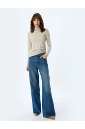 Turtleneck Long Sleeve Modal Fabric Ribbed Bodysuit