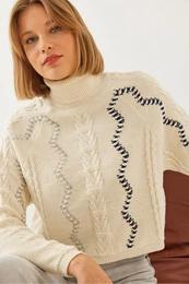 Women's Turtleneck Raglan Knit Sweater