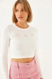 Women's Bow Patterned Blouse 2172