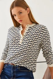 Women's Striped Plaid Knitwear Sweater
