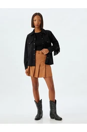 Mini Pleated Regular Waist Zipper Skirt