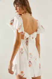 Women's Embroidered Back Tie Detailed Dress 35211