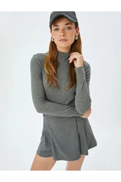 X ahika Ercmen - Long Sleeve Ruffled Stand Collar Bodysuit