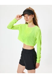Back Detail Camisole Long Sleeve Crop Sports T-Shirt
