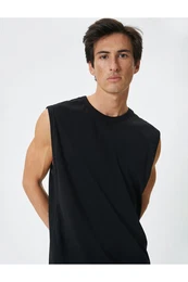 Basic Sleeveless T-Shirt Crew Neck Cotton