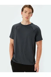 Back Printed Crew Neck Short Sleeve Sports T-Shirt